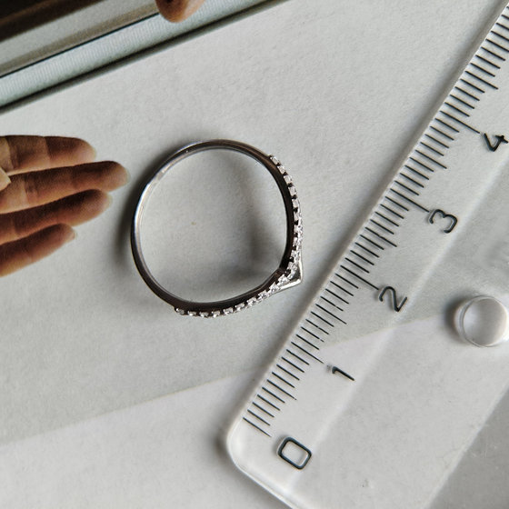 Silver ring with cubic zirconia