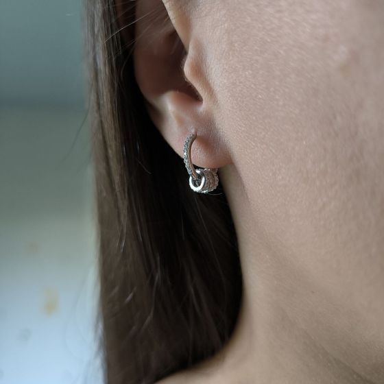 Silver Earrings with Fianites
