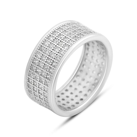 Silver ring with cubic zirconia