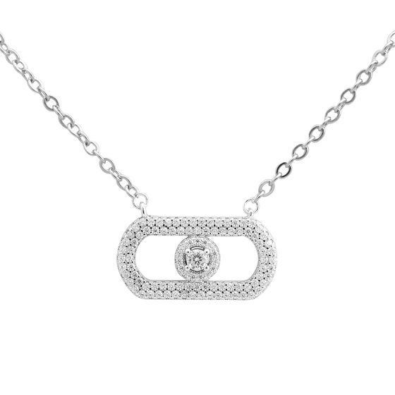 Silver necklace with cubic zirconia