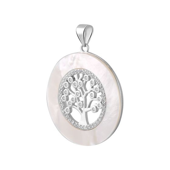 Silver pendant with mother-of-pearl
