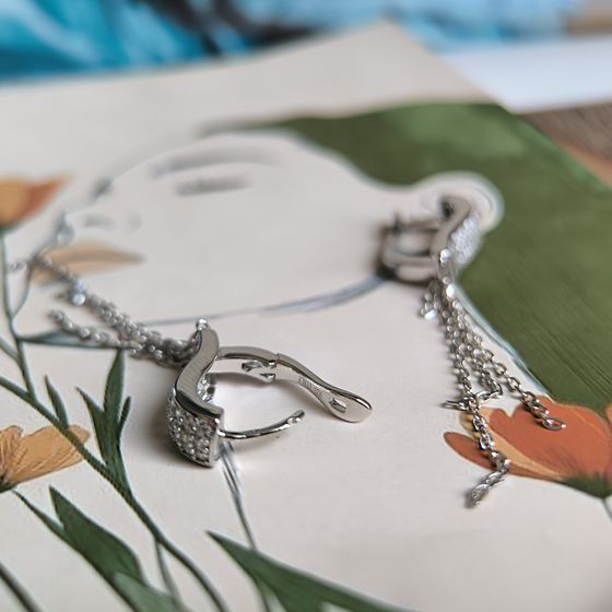 Silver Earrings with Fianites