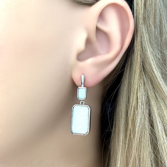 Серебряные серьги с опалом 5.058ct