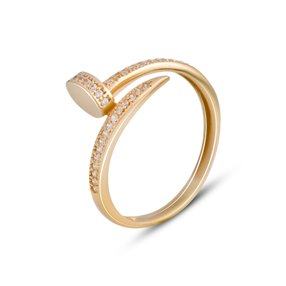 Золота каблучка з фіанітами 0.41ct