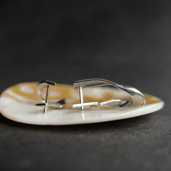 Silver earrings without stones