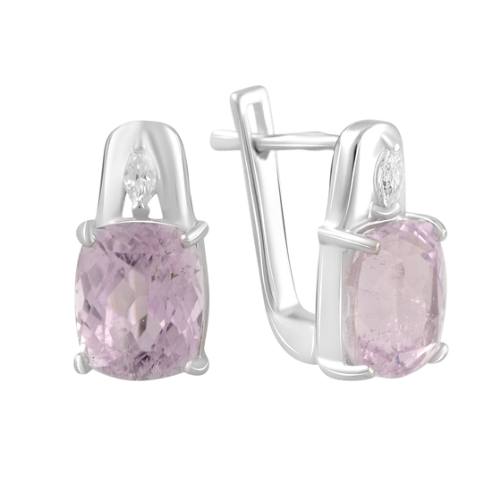 Срібні сережки з Кунцитом 8.906ct