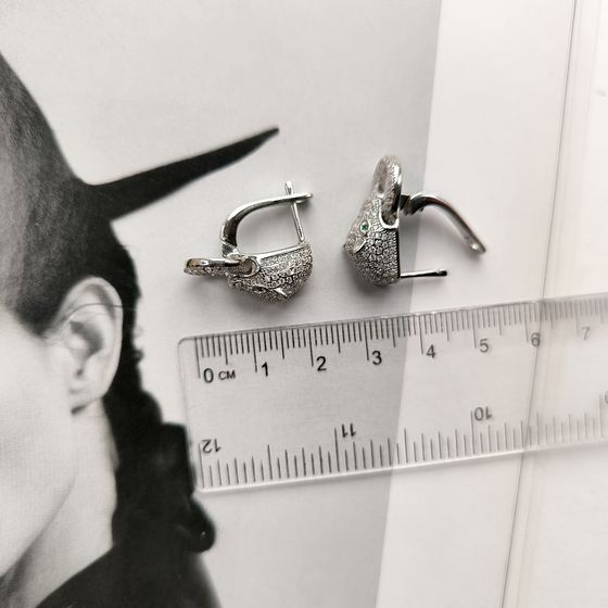 Silver Earrings with Fianites