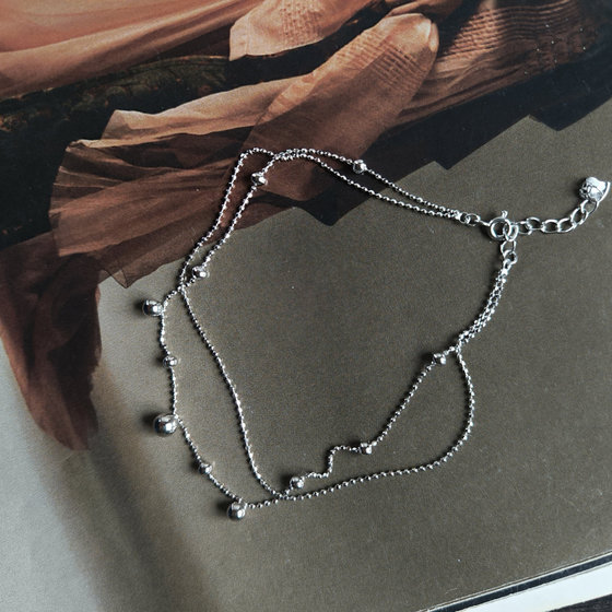 Срібний браслет на ногу без каменів