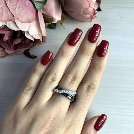 Silver ring with ceramics