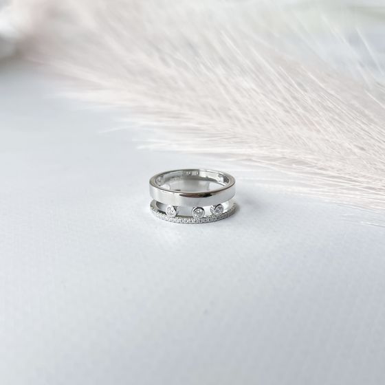 Silver Ring with Fianites