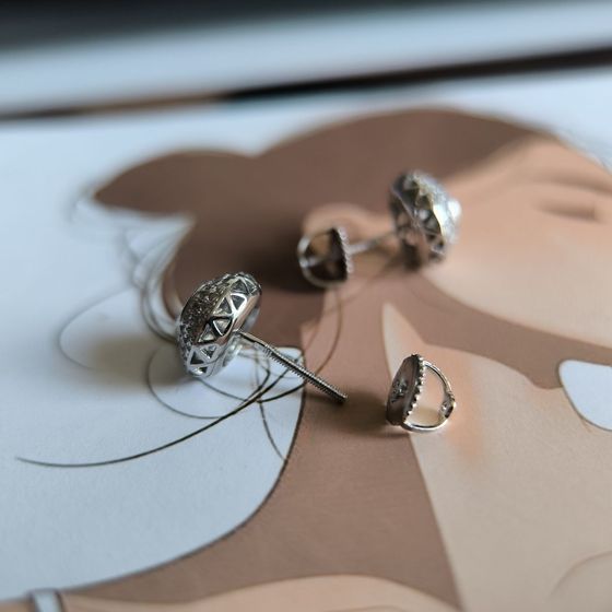 Silver Earrings with Fianites