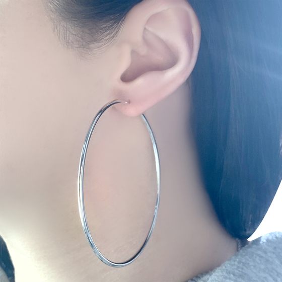 Silver earrings without stones