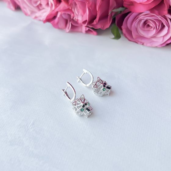 Silver Earrings with Fianites