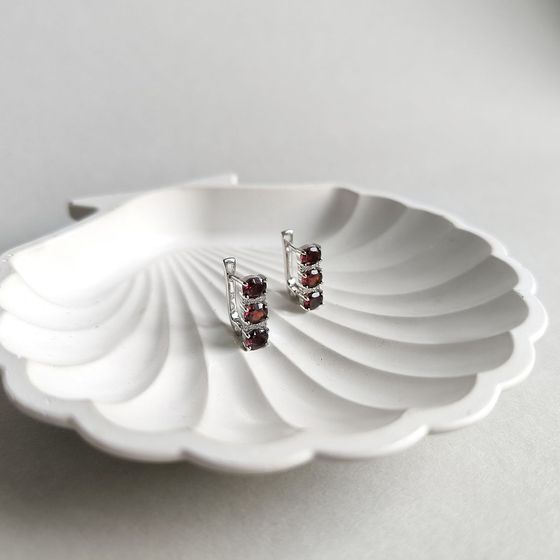 Silver Earrings with Garnet (2.751 ct)