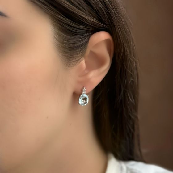 Серебряные серьги с топазом 5.902ct