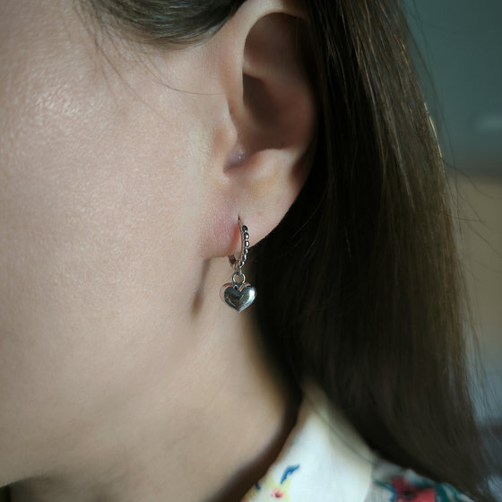 Silver earrings without stones