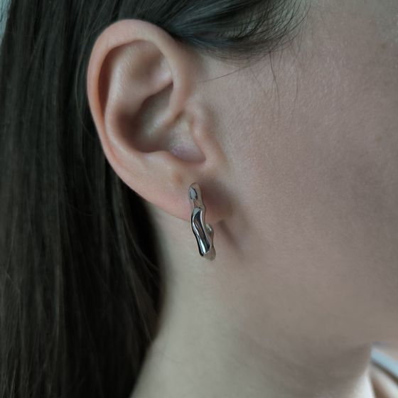 Silver earrings without stones