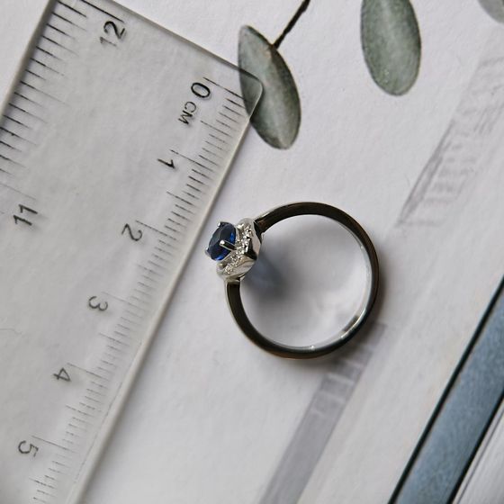 Silver ring with sapphire nano 0.588ct