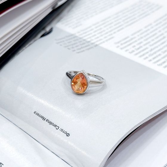 Silver ring with gold quartz 1.787ct