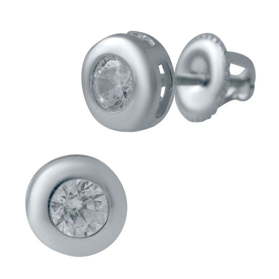 Silver Earrings with Fianites