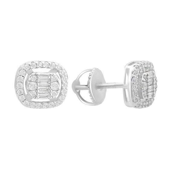 Silver earrings with cubic zirconia
