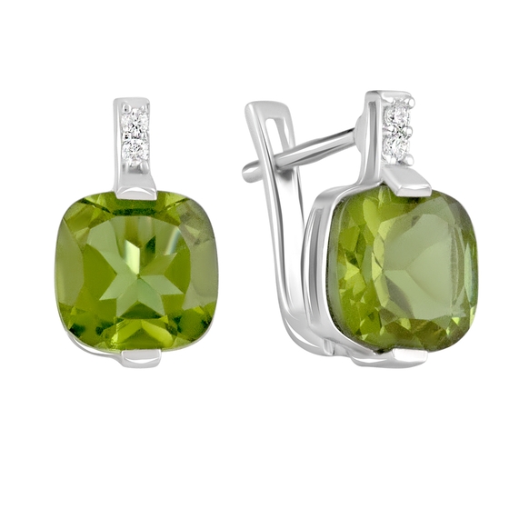 Silver earrings with 5.671 ct of sultanite