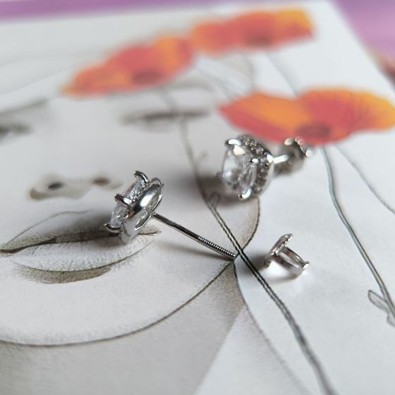 Silver Earrings with Fianites