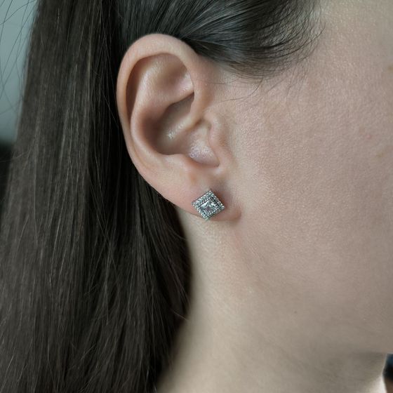 Silver Earrings with Fianites