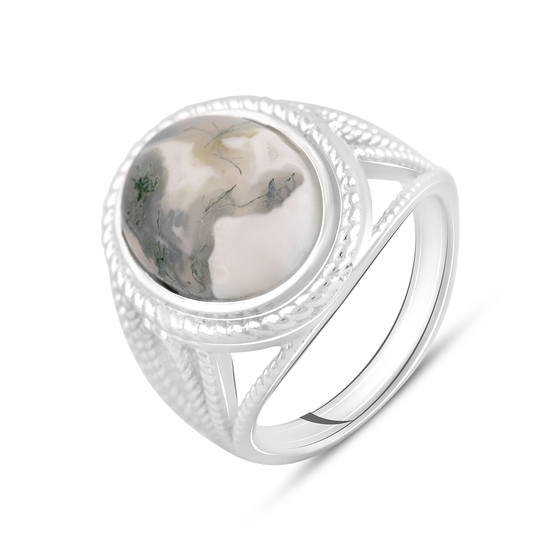 Silver ring with agate