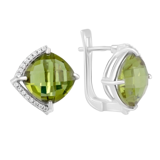 Серебряные серьги с султанитом 12.462ct