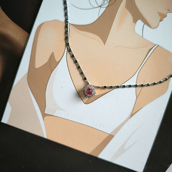 Серебряная подвеска с рубином 0.525ct
