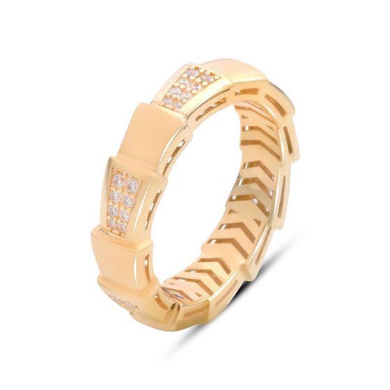 Золота каблучка з фіанітами 0.56ct