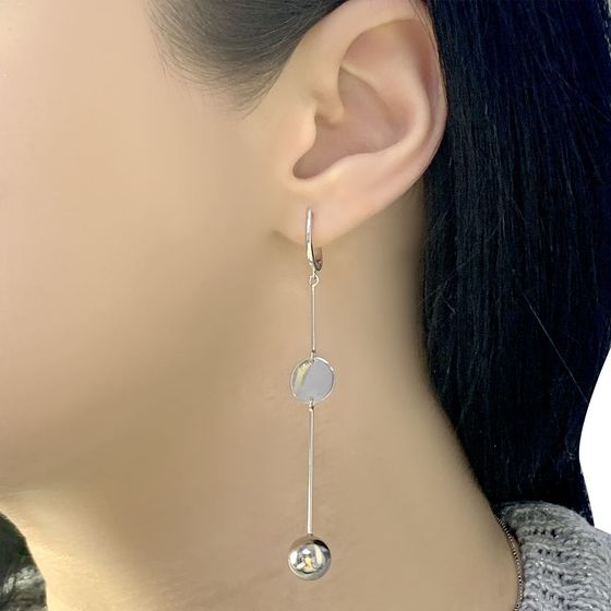 Silver earrings without stones