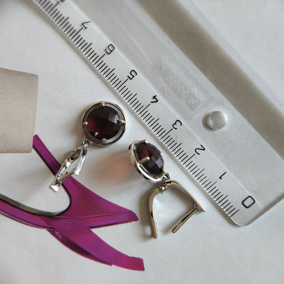 Silver Earrings with Nano Garnet 6.852ct