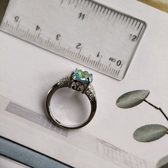 Silver ring with mystic topaz 3.78ct