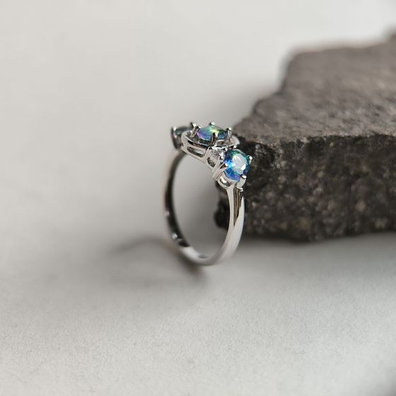 Срібна каблучка з містик топазом 1.075ct
