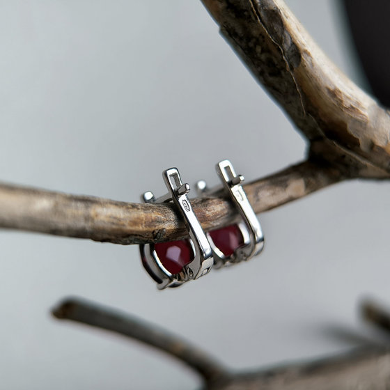 Silver earrings with nano garnet 4.45ct