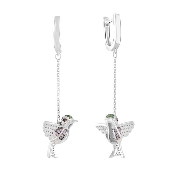 Silver Earrings with Fianites