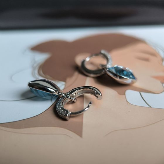 Silver Earrings with Fianites