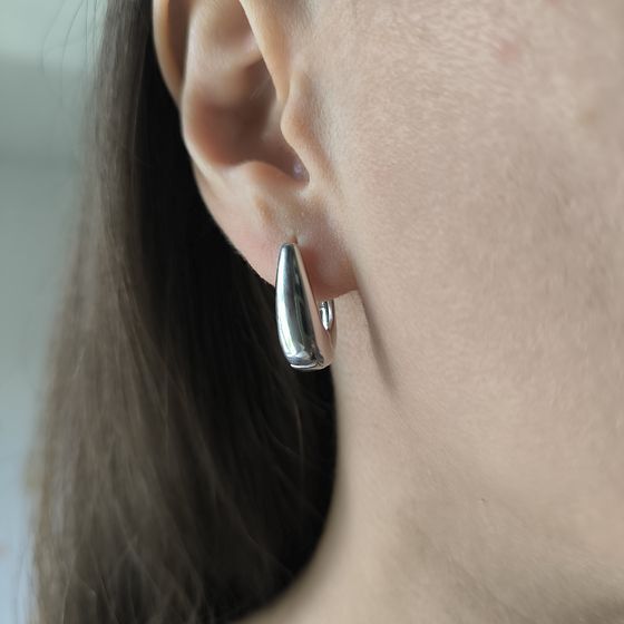 Silver earrings without stones