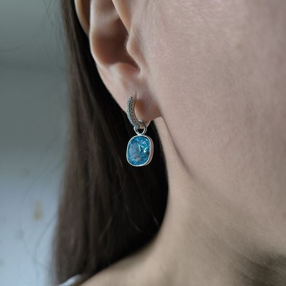 Silver Earrings with Fianites