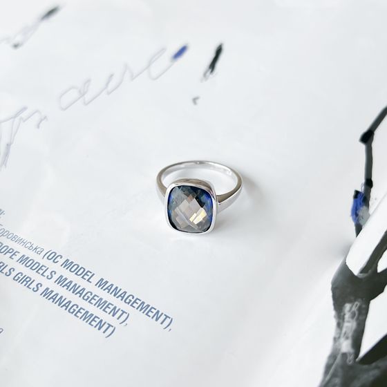 Серебряное кольцо с мистик топазом 4.186ct