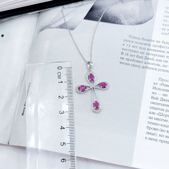 Срібне кольє з рубіном 1.329ct
