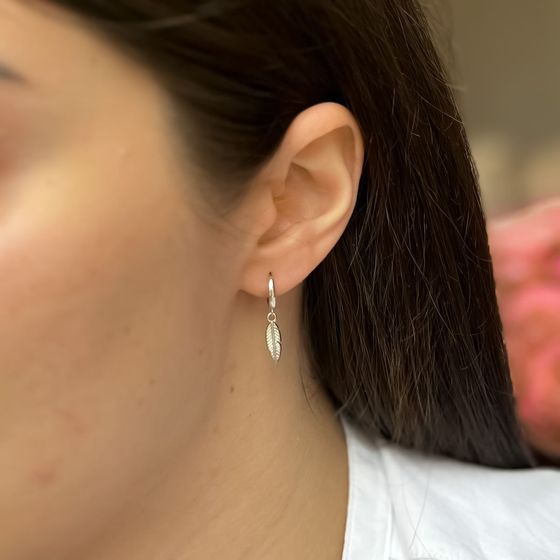 Silver earrings without stones