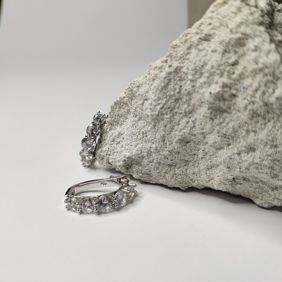 Silver Earrings with Fianites
