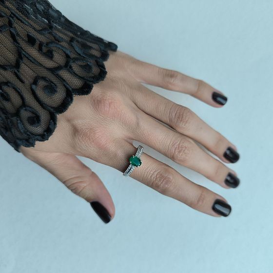 Серебряное кольцо с агатом 1.027ct