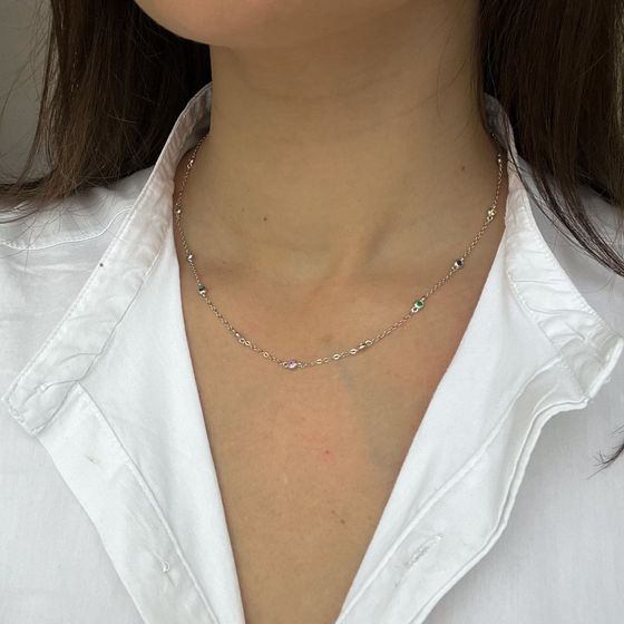 Серебряное колье с фианитами