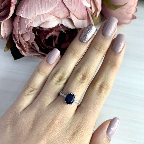 Срібна каблучка із сапфіром nano 1.808ct