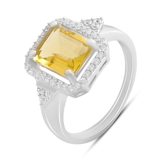 Silver ring with citrine nano