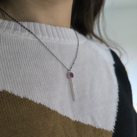 Срібна підвіска з рубіном 1.3ct